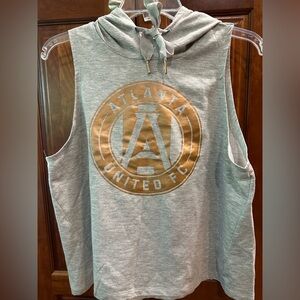 Atlanta United FC Gray Sleeveless Hooded Sweatshirt Size Medium